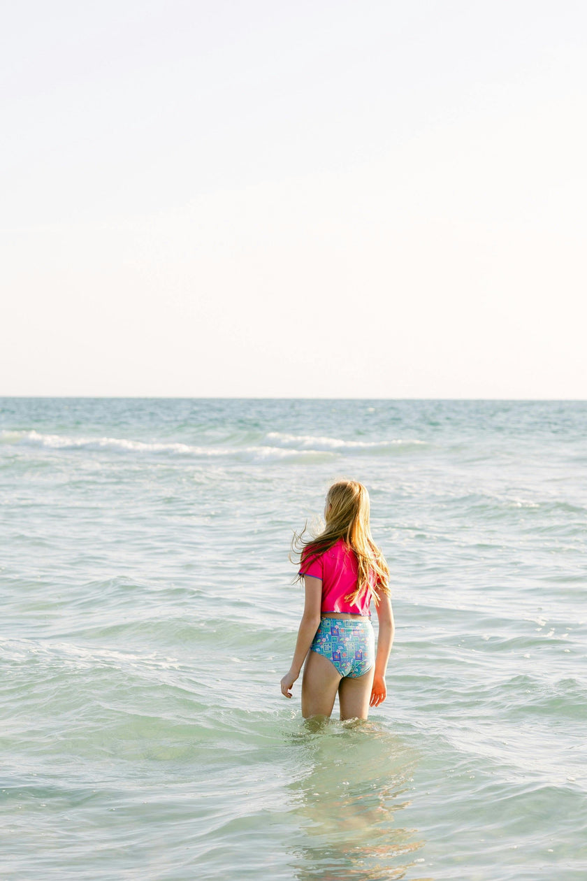 Clare Preteen Swim Rashguard in A Bright Side