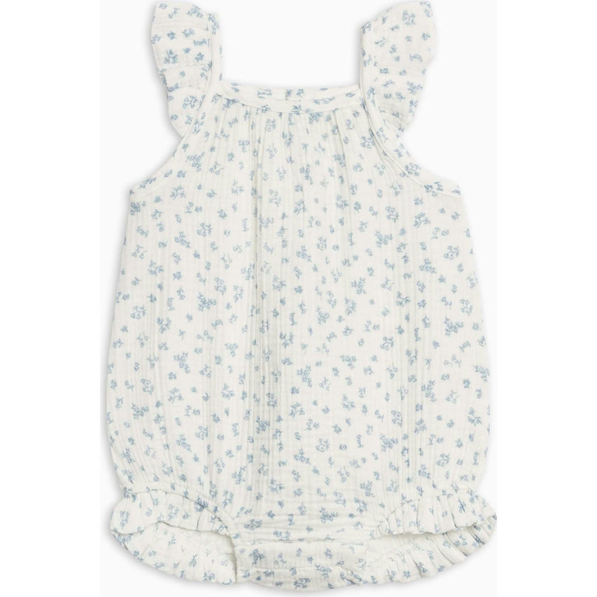 Sandra Muslin Tank Bubble Romper - Rosebay Floral / Coconut + Sea