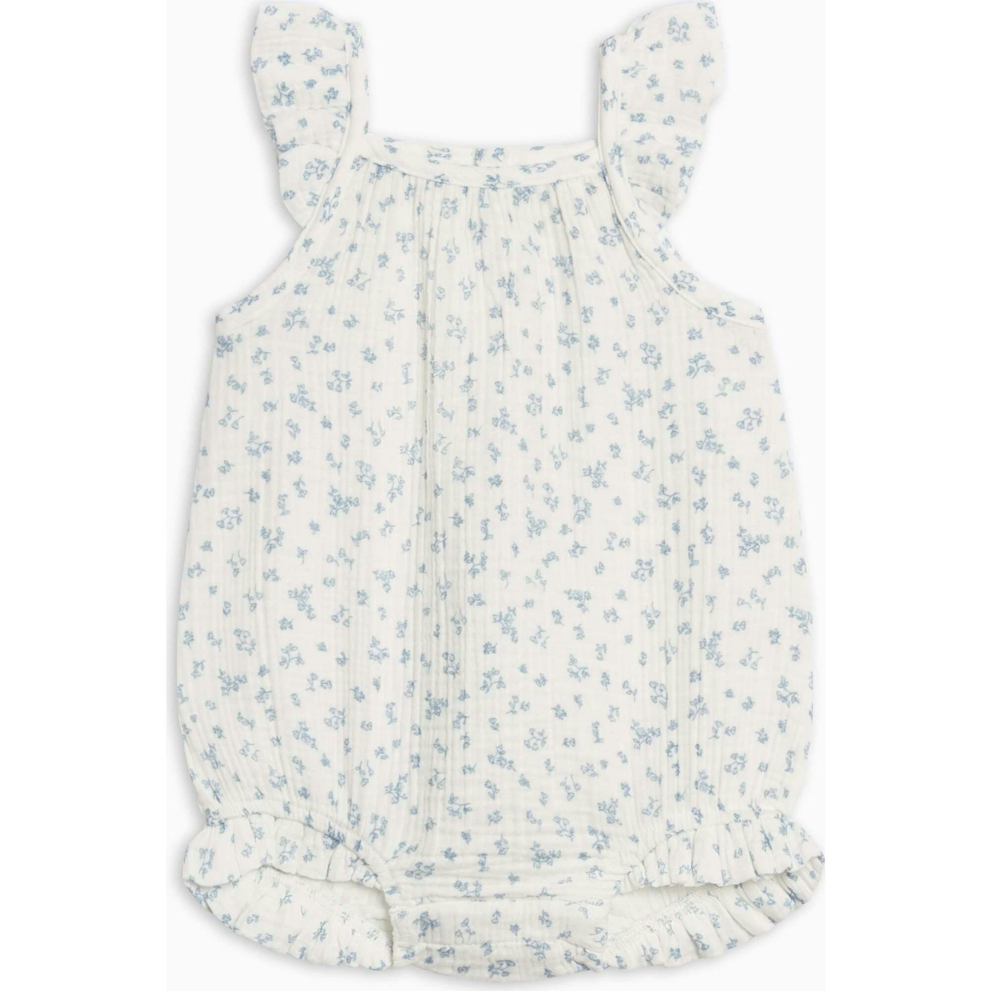 Sandra Muslin Tank Bubble Romper - Rosebay Floral / Coconut + Sea