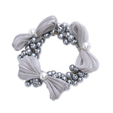 Pearl Cluster Bow Scrunchie Set