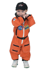 Jr. Astronaut Suit with Embroidered Cap, Orange