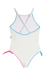 Sari Embroidered Trim One Piece Swimsuit