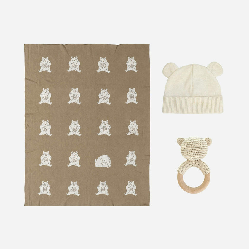 Honey Bear Hat Teether Gift Set