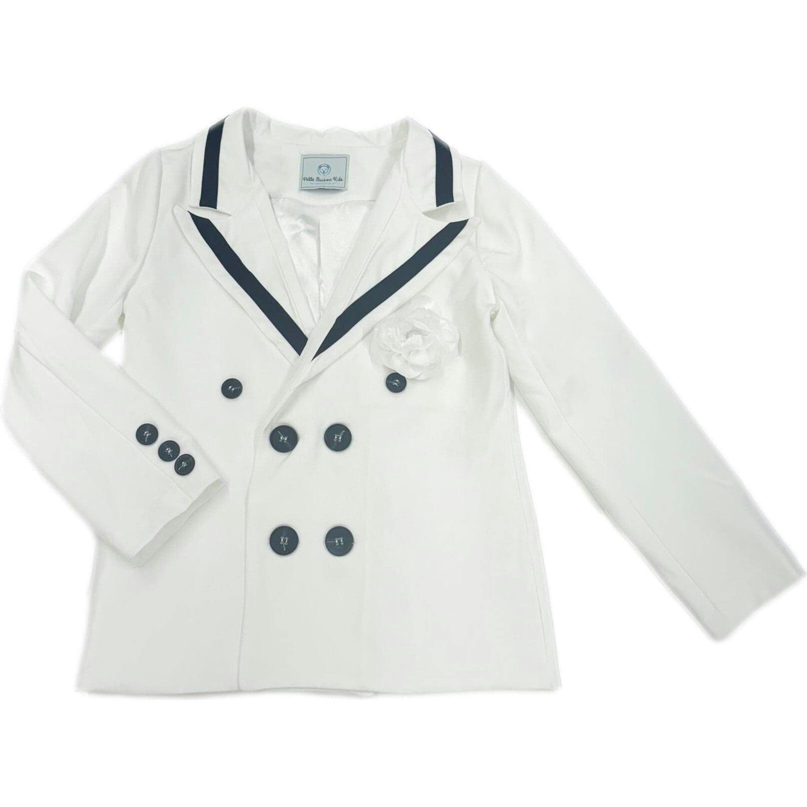 Alex White Boys Blazer With Black Contrast Line