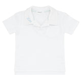 boys white french terry polo