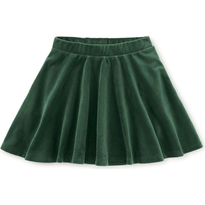 Velour Twirl Skirt, Green