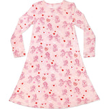 PAW Patrol: Valentine's Pink Bamboo Girls' Long Sleeve Dress