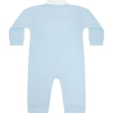 Blue Puppy Love Embroidery Romper LS