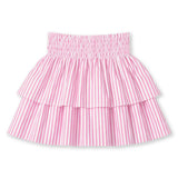 Seersucker Skirt With Ruched Waist