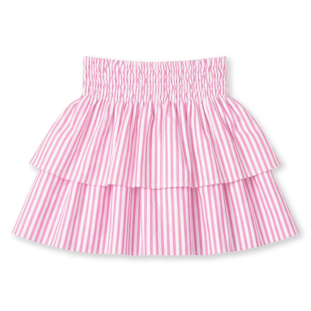 Seersucker Skirt With Ruched Waist