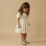 Organic Smocked Collar Dress - Butter Yellow