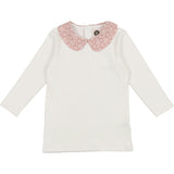 Textured Floral Peter Pan Collar Long Sleeve Shirt