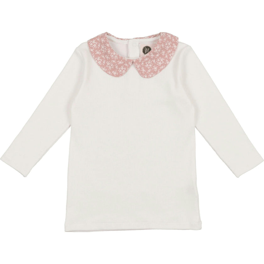 Textured Floral Peter Pan Collar Long Sleeve Shirt