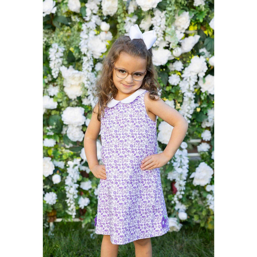 Printed Pique Dress with Flowers