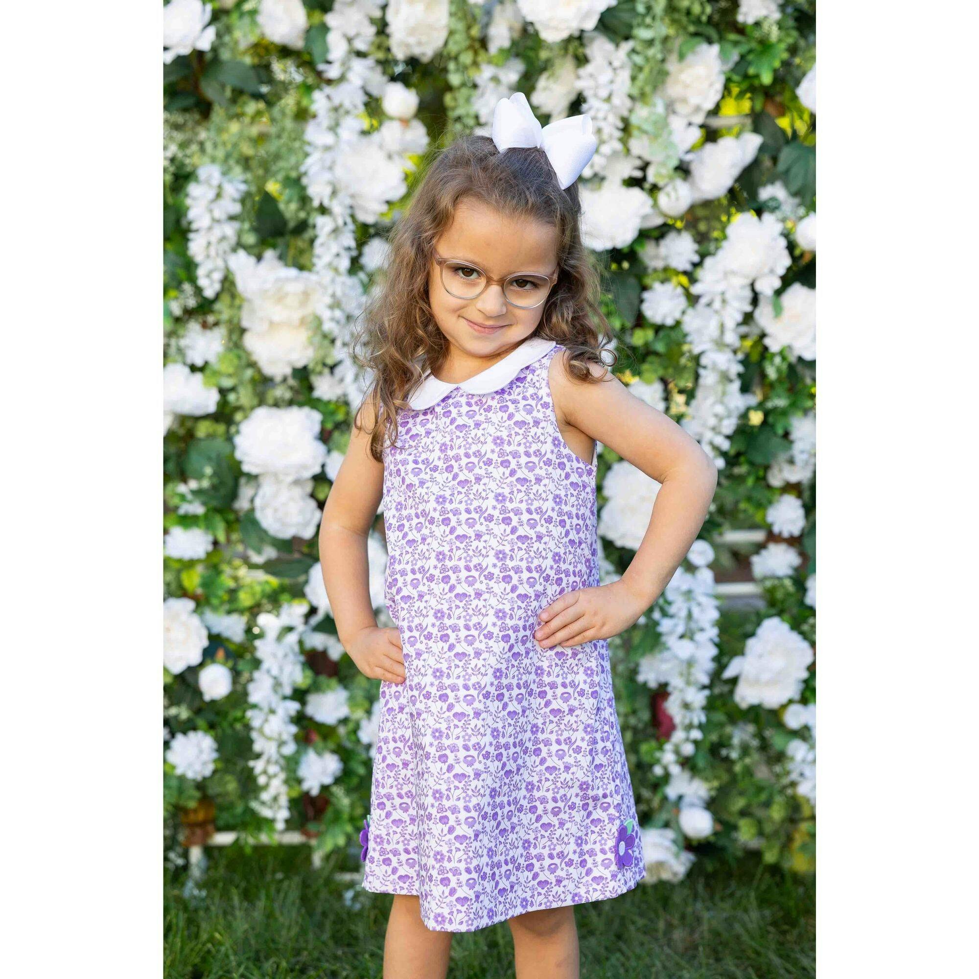 Printed Pique Dress with Flowers