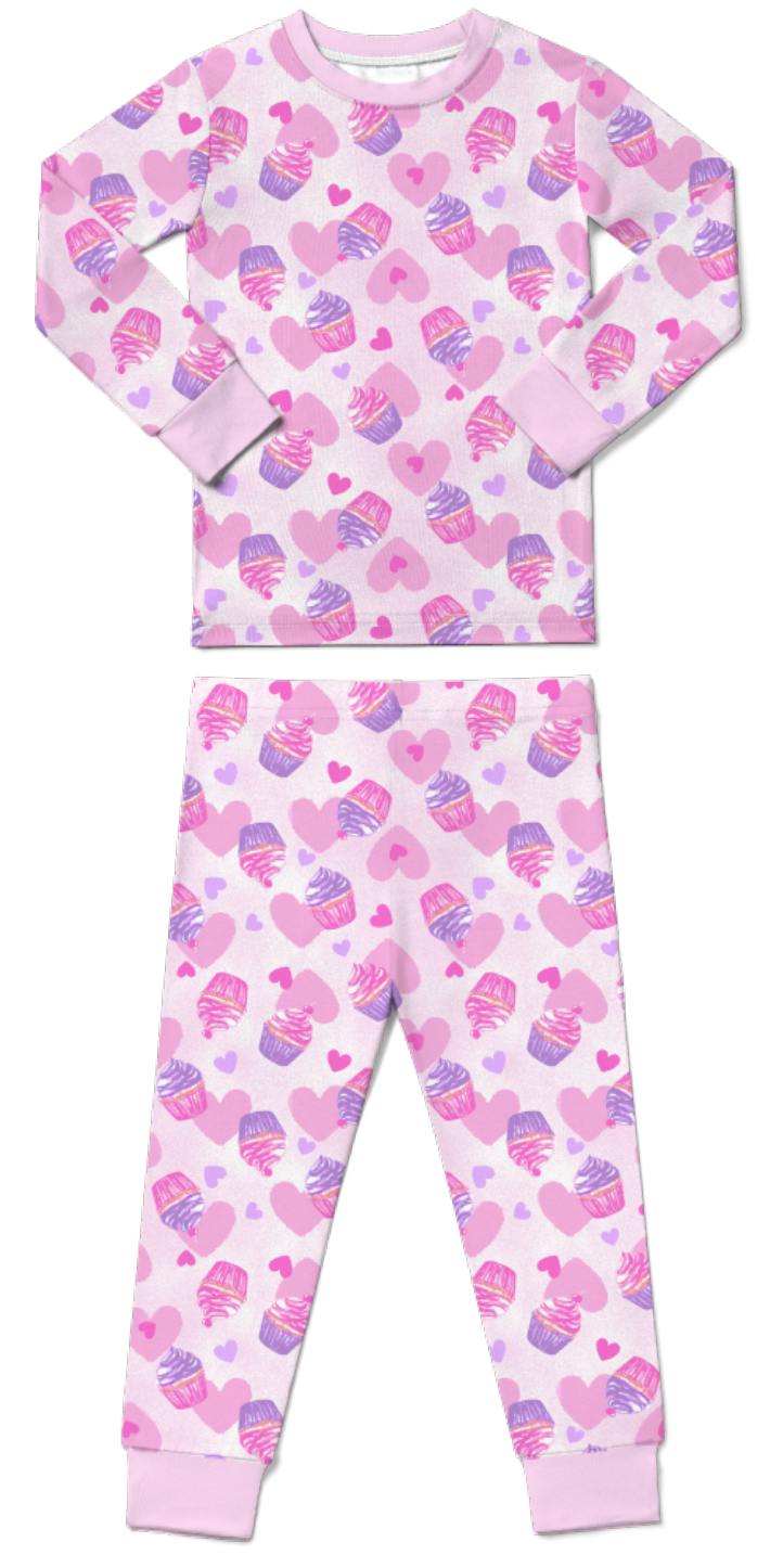 Kids Pajamas - Cupcake Hearts