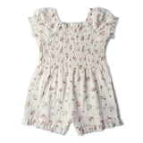 Organic Smocked Jumpsuit - Blush Floral
