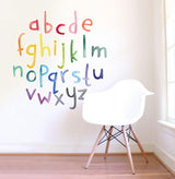 Watercolor Alphabet Lowercase • Rainbow • Peel-and-Stick Wall Decals