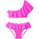 One Shoulder Ruffle Bikini