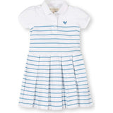 Organic Puff Sleeve Pique Polo Dress, White