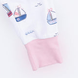 Bubbly Sailboats Pink - Short Sleeve Loungewear Set