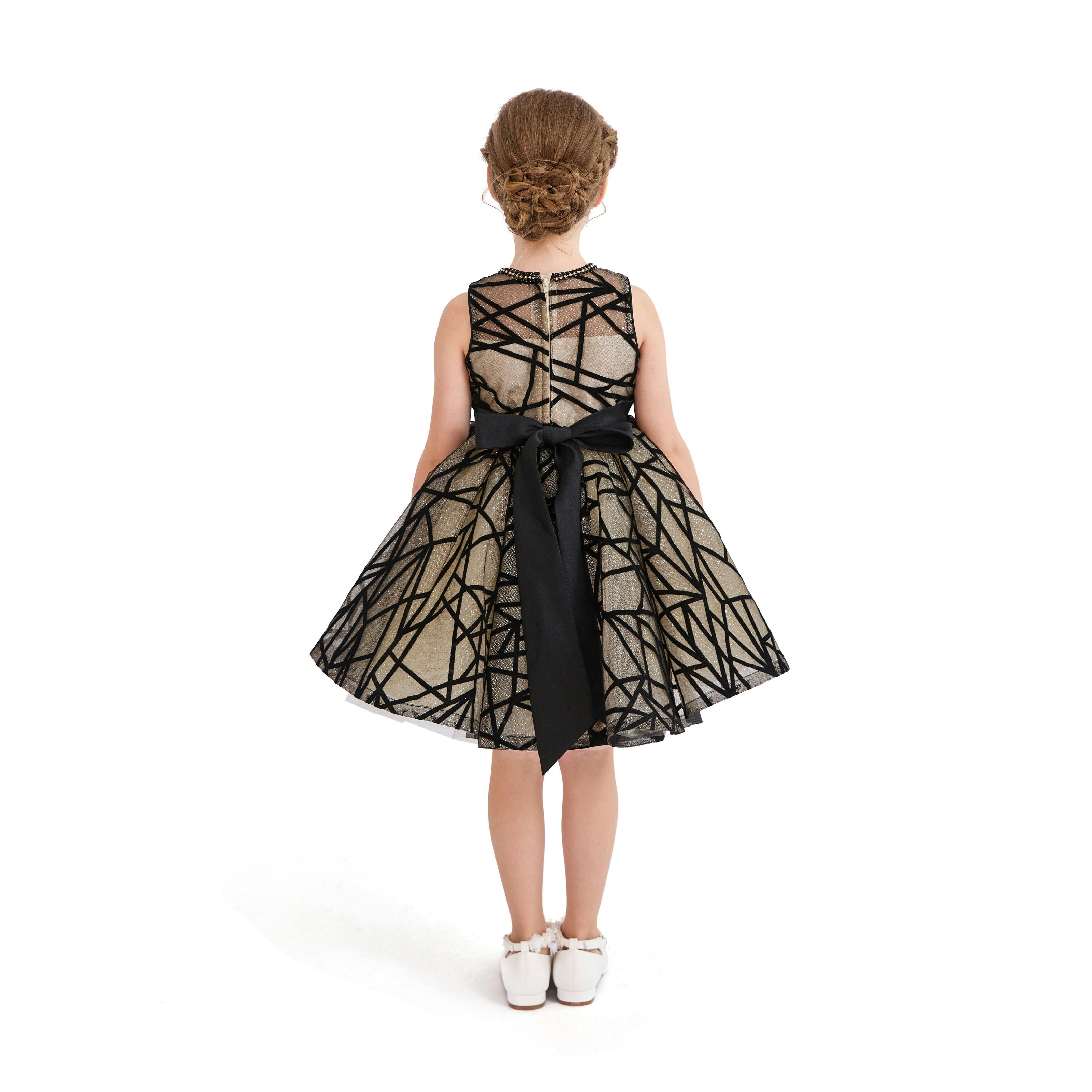 Beige Belvedra Pearl-Trim Ribbon Dress