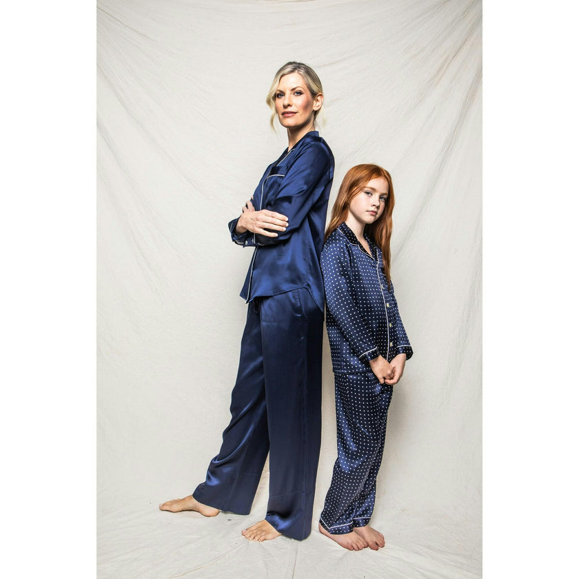 Women's Silk Pajama Set in Black