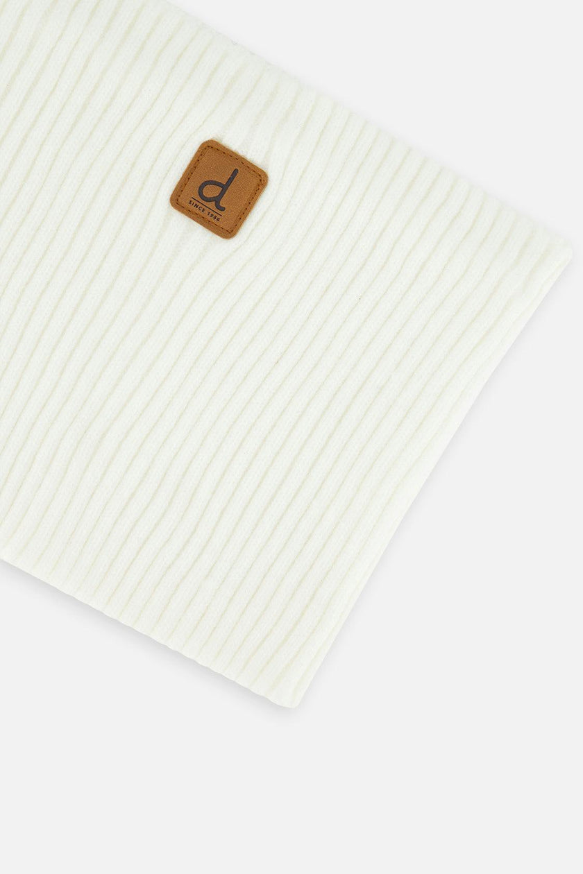 Baby Ribbed Knit Neckwarmer Off-White