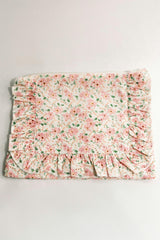 Peach Blossom Timeless Floral Ruffle Zipper Pouch