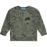Campsite Map Print Crew Neck Pullover Sweatshirt