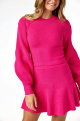 Ellody Knit Skirt Fuchsia