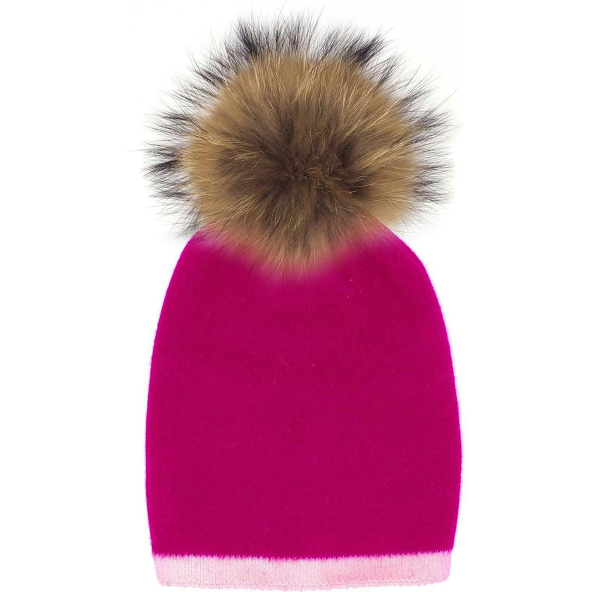 Two Tone Knit Hat (Snap On Pom Sold Separately)