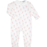 Pink Puppy Love Print Romper long sleeve