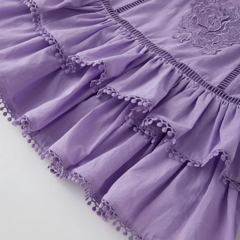 Carloyn Frill Cotton Mini Dress