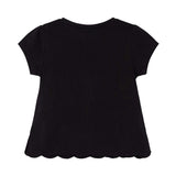 Black Daisy Embroidered T-Shirt