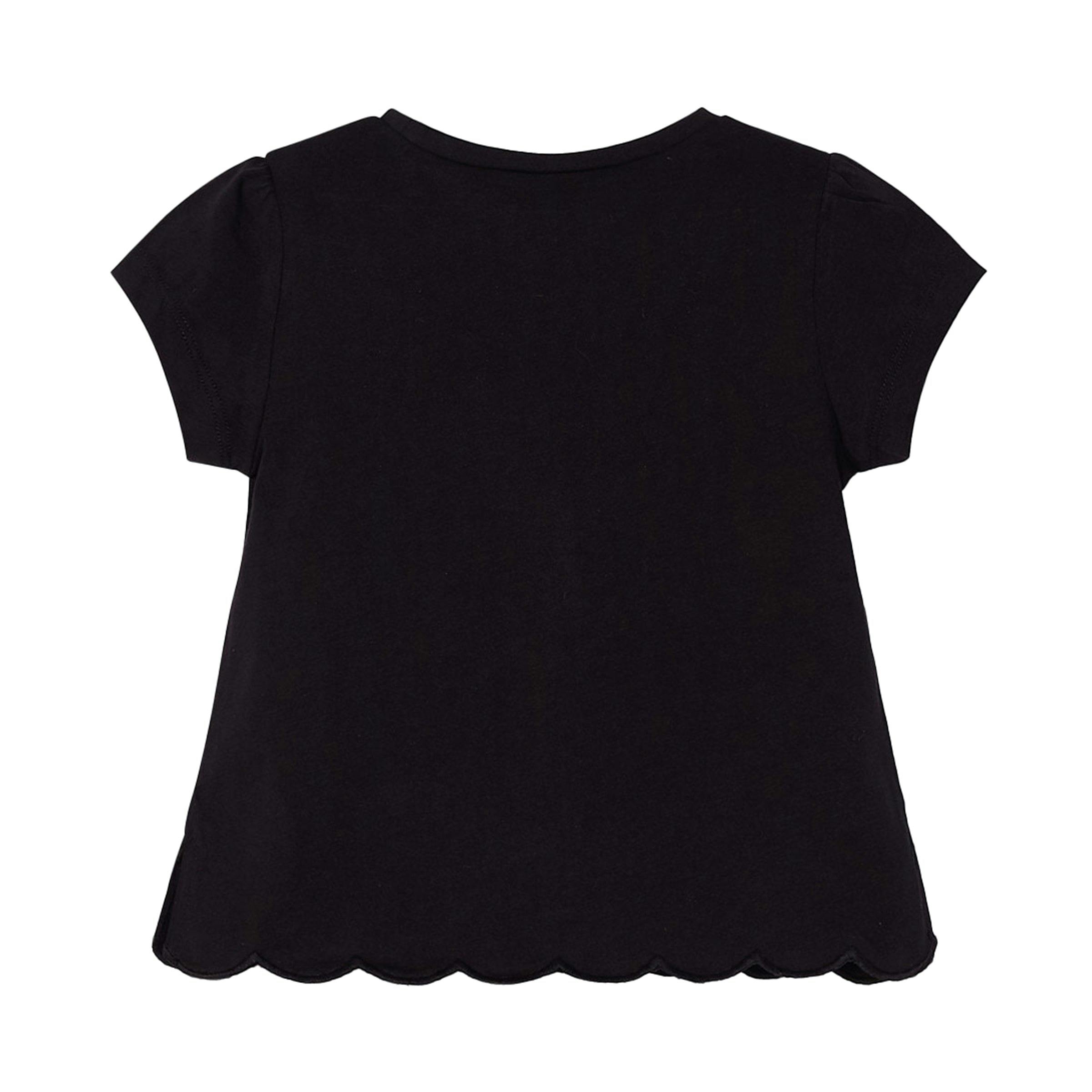Black Daisy Embroidered T-Shirt