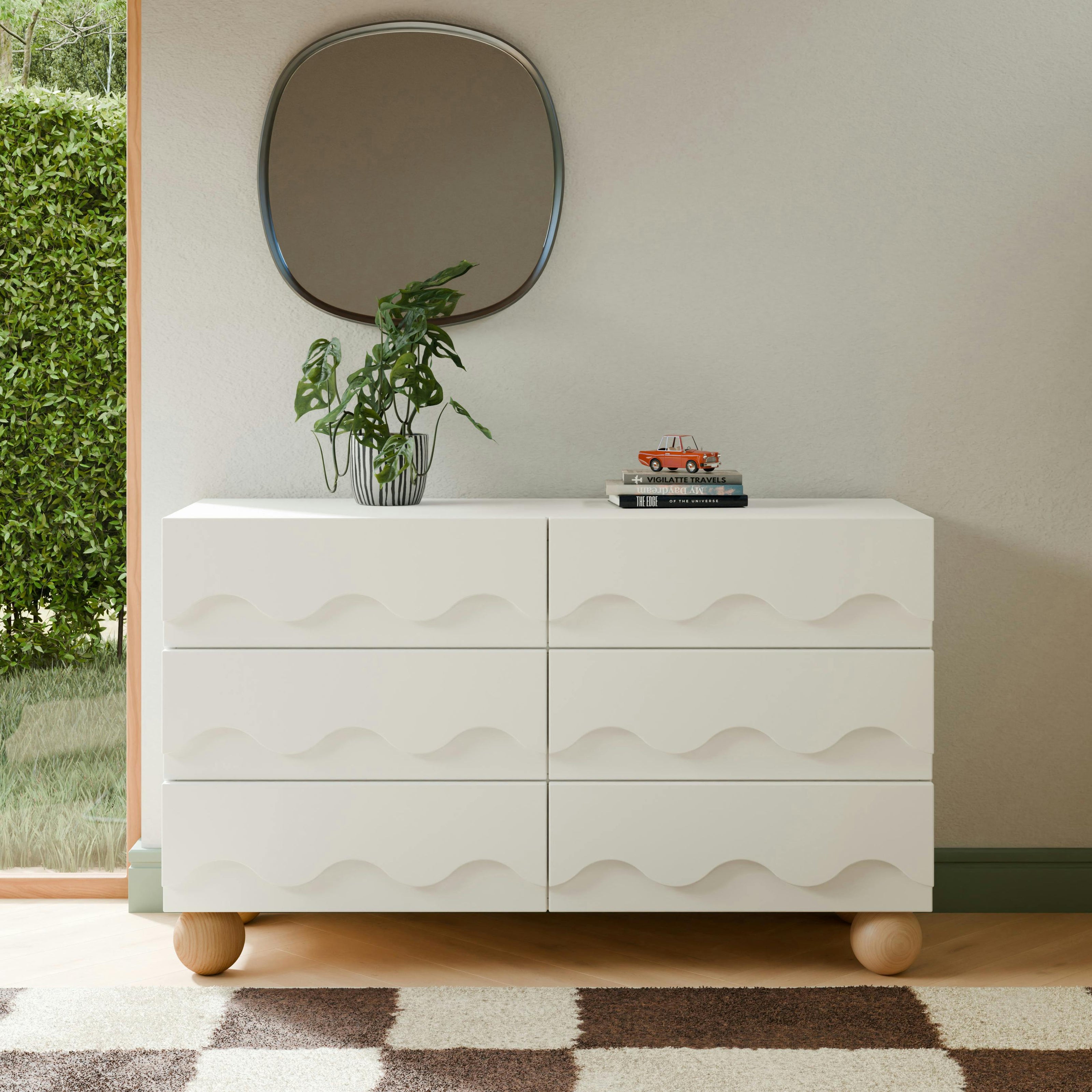 Lido Wave 6-Drawer Wide Assembled Dresser (56
