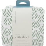 Cotton Muslin Crib Sheet - Leaf Motif