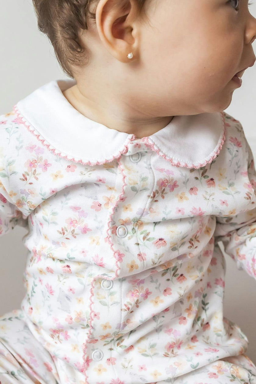 Roller Pups Girl Pima Cotton Baby One-Piece Pajamas