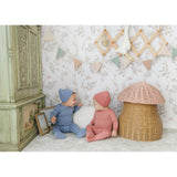 Cuddly in Cotton Footie & Hat Set Misty Rose
