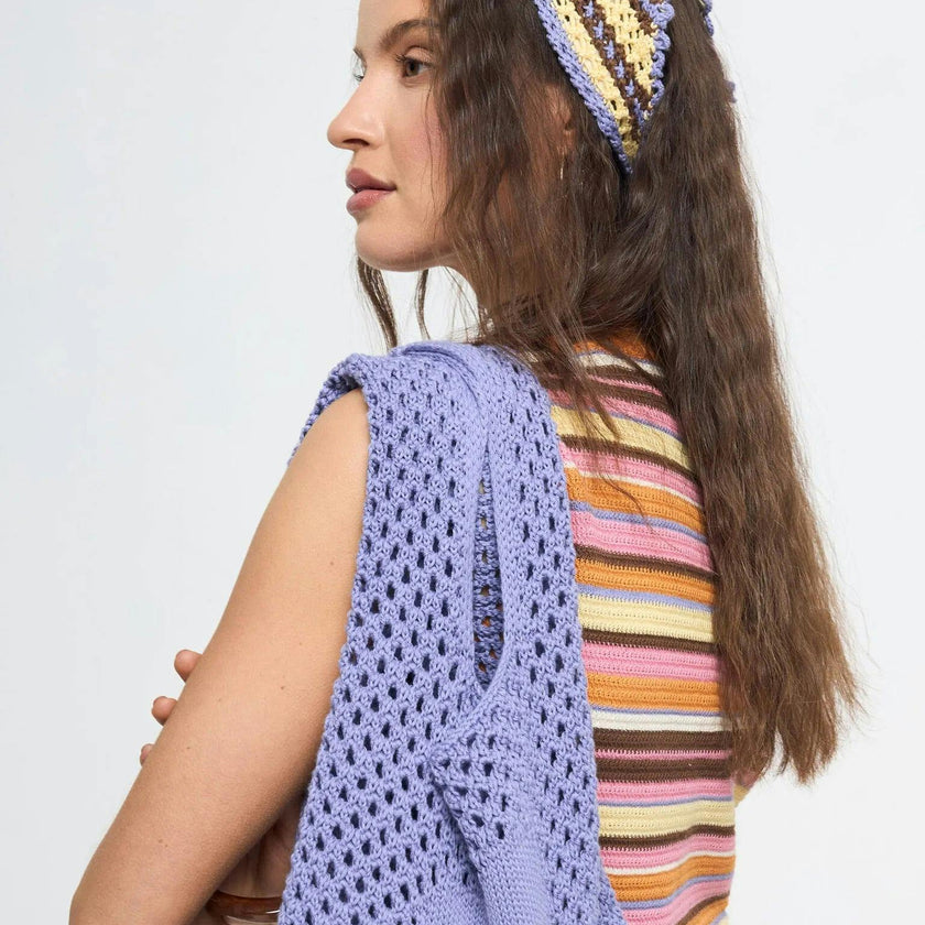 organic cotton crochete bandana - banana palm