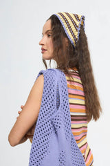 organic cotton crochete bandana - banana palm