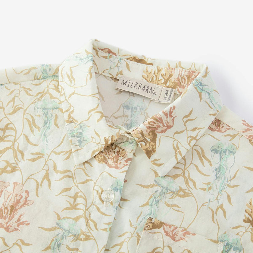 Under the Sea Collar Button-Up Shirt & Shorts Set