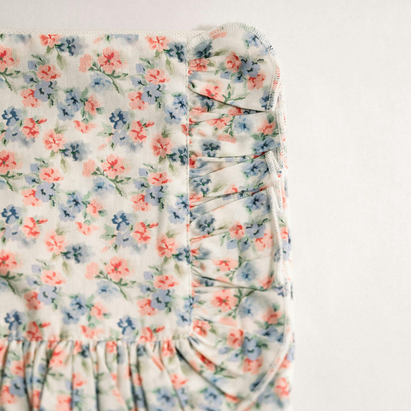 April Posies Timeless Floral Ruffle Zipper Pouch