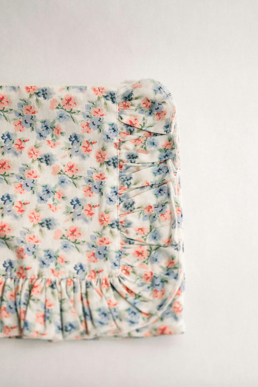 April Posies Timeless Floral Ruffle Zipper Pouch
