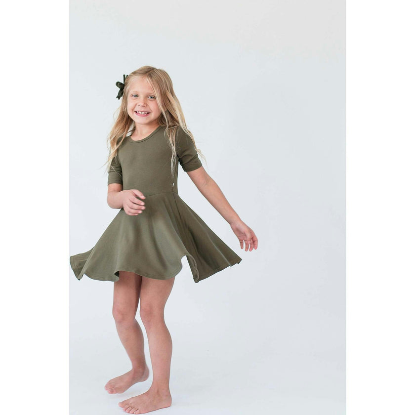 Quarter Sleeve Twirl Dress