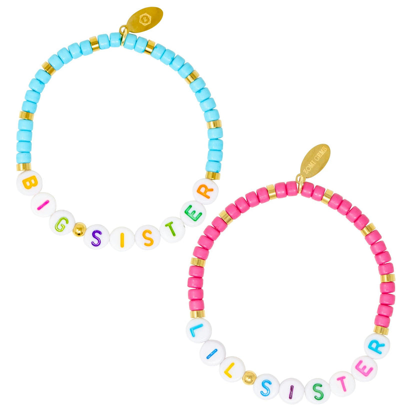 Girl's Big Sis/Lil Sis Stretchy Bead Bracelet Set