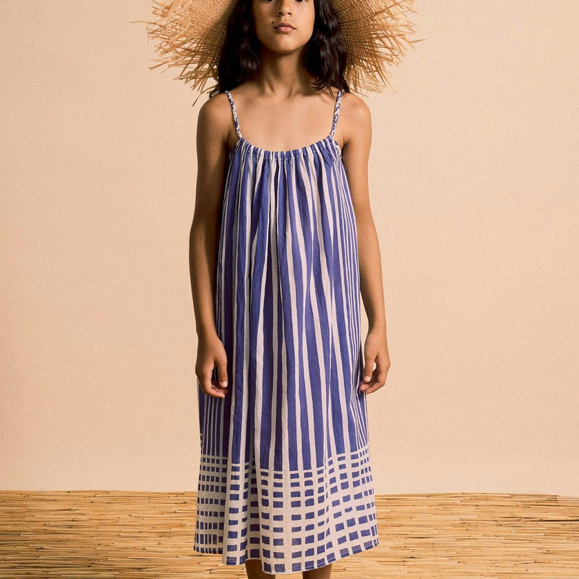 BALI STRIPED DRESS BLUE & WHITE