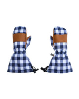 Women's Waterproof Mitten in Navy Gingham