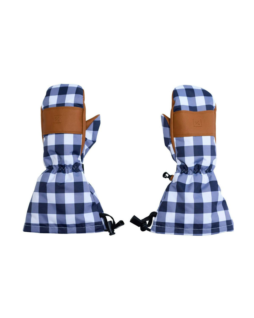 Women's Waterproof Mitten in Navy Gingham